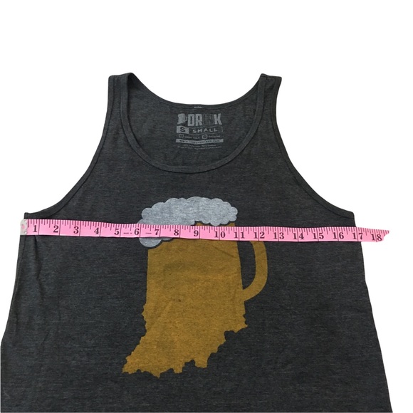 The Drink Dark Charcoal Gray Indiana Beer Drink Graphic Tank Top Size Small - Picture 5 of 6